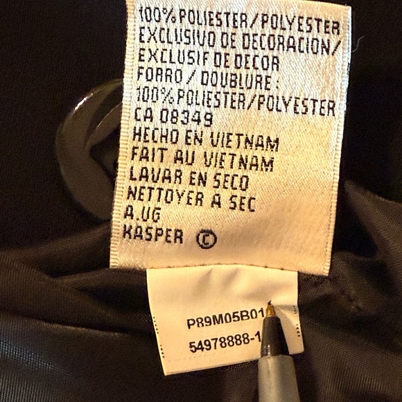 Women’s Le Suit 2 Pieces Jacket (s-14) Long Skirt (s-16) Padded Shoulders Black - Picture 6 of 16